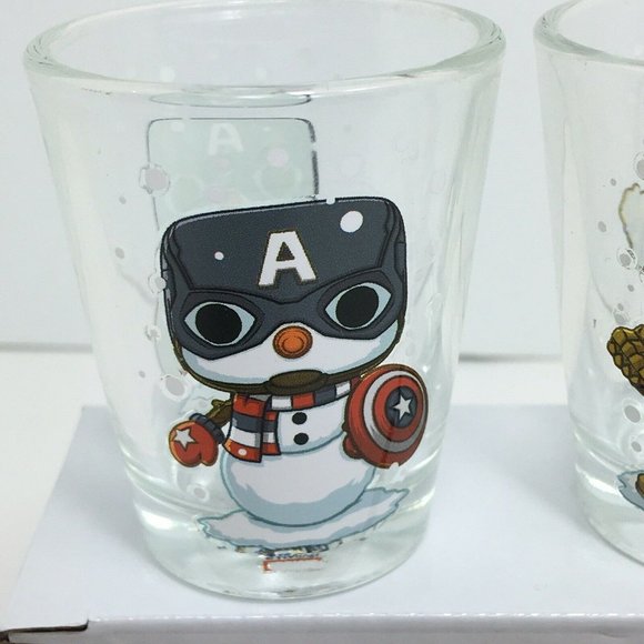 Funko Marvel Shot Glasses Toothpick Holder Thanos Captain America Snowman X-Mas - Picture 4 of 12